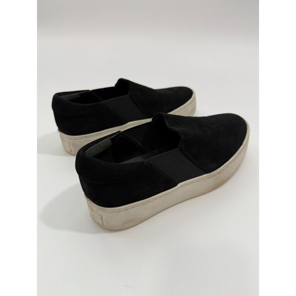 Vince Black Suede Leather Casual Slip On Platform Sneakers Sz 5M / 35 - Picture 5 of 12